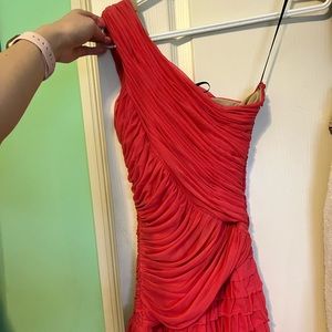 XS HOT PINK RUFFLE BEBE DRESS